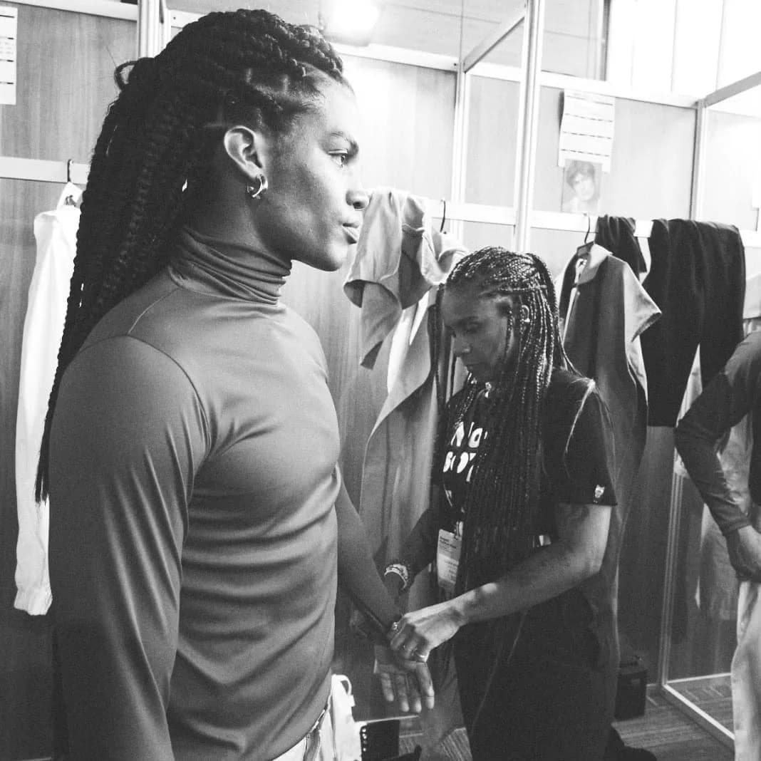 Fashion runway scene